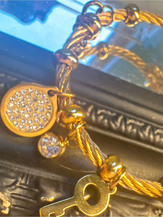 Jewelry - Gold-Tone Crystal Charm Bracelet - Women's Jewelry